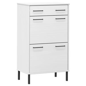 Scarpiera Media in Legno di Pino Bianco Massiccio e Metallo, Soluzione di Stoccaggio Elegante e Resistente - Product Image 2