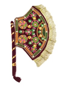 Ethnic Embroidered Tote <b>Bag</b> Boho Tribal Shoulder Hand held fan <b>Patchwork</b> Fringe for Daily Life - Product Image 4