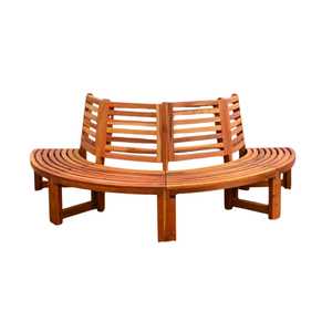 Banco de Madera Moderno para Jardín, Parque o Patio, Banco Circular de Madera Sólida, Muebles de Exterior - Product Image 2