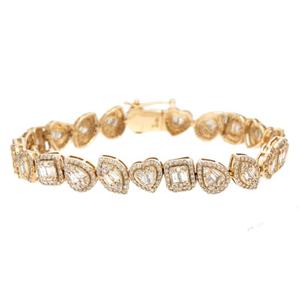 Customized Multi-Shape Moissanite Tennis <b>Bracelet</b> Sterling Silver Yellow Gold Plated 5.94CTW GRA Certified Men's Anniversary - Product Image 1
