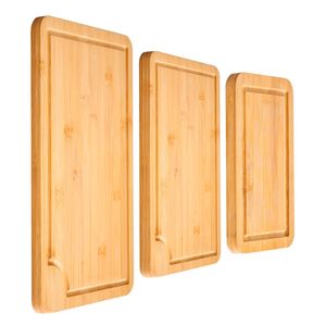 Planche à découper en bambou 3 pièces haut de gamme et polyvalente, robuste et durable, avec rainure pour jus et huile de qualité alimentaire, pour la cuisine domestique - Product Image 4