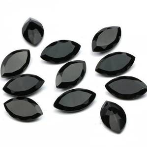 Pierres précieuses en onyx noir naturel de qualité supérieure, forme marquise, facettées, taille calibrée, pour la création de bijoux. - Product Image 3