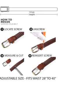 Cinturón Trenzado de Cuero Genuino de Lujo con Hebilla de Diamantes de Imitación, Ligero, de Alta Calidad, Diseño de Dos Tonos, para Hombres y Mujeres - Product Image 6