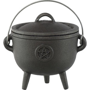 Olla Caldero Tradicional India Hecha a Mano de Hierro Fundido con Asa para Decoración Ritual, Quemar Incienso y Meditación a Precio Mayorista - Product Image 6