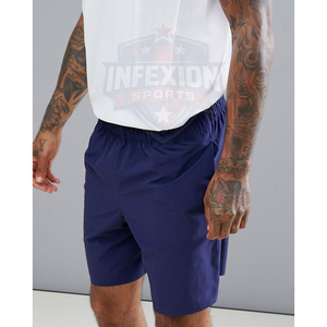 Shorts Bermuda Sportifs Bleu Marine pour Hommes, Taille Mi-Haute Élastique, Séchage Rapide, en Polyester Tricoté, Couleur Unie, Vêtement Athlétique - Product Image 3