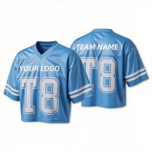 Camiseta de fútbol de corte cuadrado con estampado gráfico personalizado de alta calidad para mujer, transpirable, con cuello en V, absorbente de sudor, estilo jersey corto. - Product Image 4