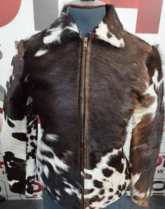 Chaqueta Bomber de Cuero Vacuno Genuino para Hombre Eoin Winston Sports, Estampado Animal, Cuello Camisero, Cierre de Cremallera, Gruesa para Invierno - Product Image 2