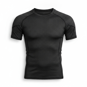 Camiseta de compresión lisa al por mayor, de secado rápido, uniformes de gimnasio y fitness, camisetas deportivas de compresión personalizadas para hombre - Product Image 2