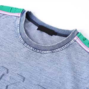 Chemise en denim premium AKA pour femme, motif lettres grecques, tissu de haute qualité, haut décontracté à col rond - Product Image 4