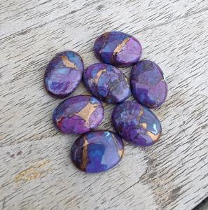 Cabujón de Cobre Púrpura Turquesa Ovalado con Base Plana, Gema Calibrada, Piedra Suelta para Fabricación de Joyas y Suministros de Artesanía - Product Image 5