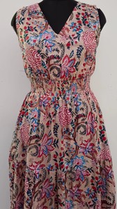 Vestido Maxi Estampado Sin Mangas de Algodón para Mujer, Cintura Natural, Ecológico, Casual, Venta al Por Mayor, Fabricante de Vestidos - Product Image 3