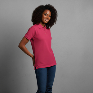 Customized solid color Polo Shirt for women's <b>Comfortable</b> custom screen printed logo streetwear hip hop ladies polo shirt - Product Image 4