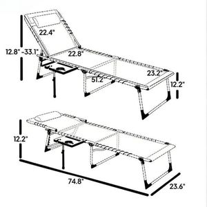 Sedia a Sdraio Pieghevole Blu Scuro per Uso Esterno in Giardino e Cortile - Product Image 6