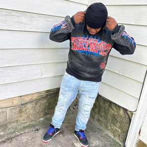 Nuevas Sudaderas con Capucha de Invierno 100% Algodón con Diseño Elegante, Estampado Personalizado con Efecto Desgastado por el Sol y Pedrería de James, Sudaderas Pesadas - Product Image 6