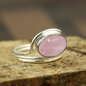 Gourik Rose Quartz Gemstone 925 Sterling Silver High Polish Bezel Setting Vintage Split Shank Women's Everyday Wear <b>Ring</b> - Product Image 3