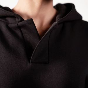 <b>Women</b> <b>Black</b> Two Piece Tracksuit Hooded Sweatshirt Matching Jogger Pants Casual Sportswear Comfortable Fit Custom Manufacturer - Product Image 4
