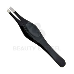 Expert Slanted Edge Tweezer Collection with Integrated Charcoal Thumb Pads for Maximum Control and Splinter <b>Removal</b> - Product Image 3