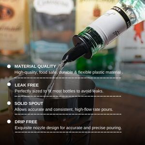 Hot Selling Bar Tool Easy Use <b>Plastic</b> <b>Rubber</b> Wine Aerator Dispenser Bottle Spout Free Flow Oil Vinegar Wine Oil Bottles - Product Image 2