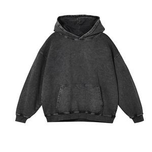 Boxy Fit Men's Hoodie Bleach Wash Heavyweight Cotton <b>Terry</b> Patchwork Design Urban Style OEM Manufacturer <b>Bulk</b> Order Low MOQ - Product Image 1