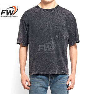 T-shirts délavés à l'acide de la meilleure qualité pour hommes, en coton et polyester, coupe ajustée légère, vente en gros - Product Image 1