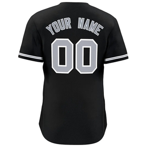 Maillots de football vierges couleur unie col en V boutonnés, t-shirts de sport de baseball sublimés imprimés à chaud en maille respirante pour hommes - Product Image 5