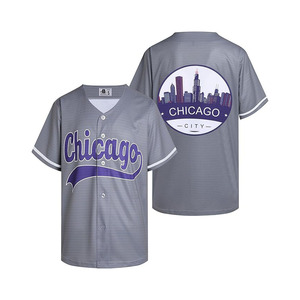 Maillots de baseball urbains pour hommes et femmes, chemises décontractées boutonnées, tenues streetwear, hauts pour fans - Product Image 1