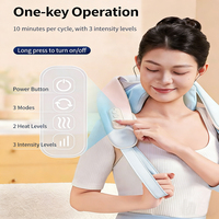 Masseur de cou sans fil 6D avec chaleur - 6 têtes simulant les mains humaines pour soulager les épaules et les trapèzes, utilisation portable à domicile et au bureau