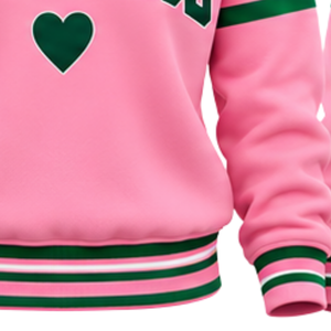 Sudadera Gráfica Rosa para Mujer con Estampado de Corazones, Cuello y Puños de Punto Acanalado, Manga Larga, Estilo Casual, Jersey de Cuello Redondo para Dama - Product Image 4