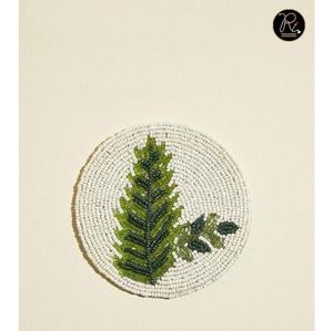 Handmade Summer Tropical Leaf <b>Beaded</b> <b>Coaster</b> Set of 4 Colorful Glass Beads Buy Direct From Supplier At Bulk Price - Product Image 1