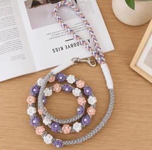 Eco-Friendly 100% Cotton <b>Dog</b> <b>Leash</b> with Animal Pattern Bowknot Decoration Modern Style-Durable Low Price Available in All Colors - Product Image 1