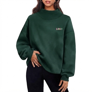 Sweat-shirts Premium Personnalisables avec Logo 350 g/m² Col Rond Femme Coupe Ample Oversize Pull Col Roulé Manches Longues avec Fente au Col - Product Image 5