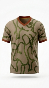 เสื้อยืดผู้ชายแบบถัก แห้งเร็ว พิมพ์ลาย น้ำหนักเบา เสื้อกีฬาแบบสั่งทำ คอวี แขนสั้น - Product Image 6