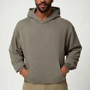 Sudadera con Capucha y Cierre para Hombre, Color Verde Oliva, Corte Regular, Forro Polar, Color Sólido, Estilo Casual para Otoño - Product Image 3