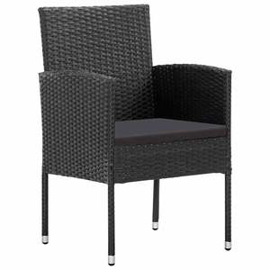 Juego de 2 Sillas de Jardín de Acero y Ratán PE Negro, Resistentes y Duraderas, con Poliéster de Alta Resistencia - Product Image 2