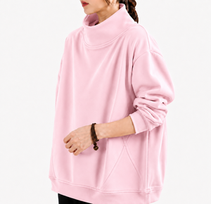 เสื้อสเวตเชิ้ตคอเต่าผ้าคอตตอน/โพลีเอสเตอร์พรีเมียมสำหรับผู้หญิง น้ำหนักเบา แขนยาว แฟชั่นทันสมัย บริการ OEM - Product Image 5