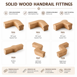 EFS Solid Wood Traditional Style Stair Handrail Fitting Model 7047 with 1 Year Warranty Eco-Friendly for Staircase Use - Product Image 3