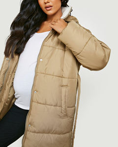New Arrival <b>Ladies</b> Casual Bubble <b>Coats</b> Bandage Split Spring Women Puffer Jackets <b>Hooded</b> Reversible Waterproof Sequined Knitted - Product Image 3