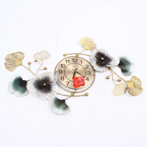 Elegant Metal <b>Wall</b> <b>Clock</b> With Floral Design Contemporary Decor For Living Room Silent Quartz Analog Hanging <b>Clock</b> - Product Image 4
