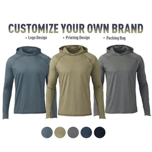 EM Custom Camo Hunting Hoodie <b>Set</b> Men's UPF Lightweight Long Sleeve Shirt & Pants Outdoor Tactical Fishing Suit Wholesale - Product Image 6