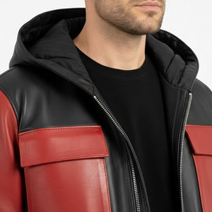 Chaqueta de Invierno de Cuero Suave Premium para Hombre, 100% Poliéster, Chaqueta Bomber Vintage Marrón con Cuello Camisero - Product Image 5