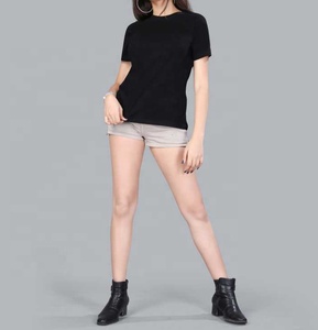 Camisetas personalizadas para mujer, camisetas de gimnasio al aire libre, informales, suaves, Color liso, blanco, venta al por mayor - Product Image 5