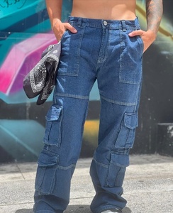 Heavy Industry Retro Washed Jeans Pantalon de travail ample à poches pour hommes Jeans à jambes larges - Product Image 1