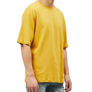 T-shirt uni surdimensionné pour homme, personnalisable avec logo, en coton, style streetwear décontracté, fournisseur de vêtements à marque privée – Meilleures ventes - Product Image 3