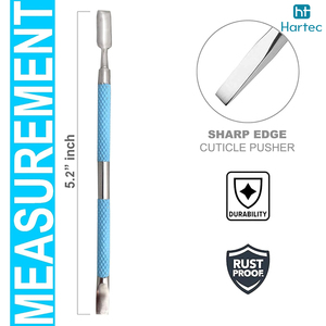Sky Blue Soft Grip Cuticle Pusher <b>Tool</b>, Dual Sided Sharp Edge Spoon Shaped Double Ended Cuticle Pusher Remover Cuticle Cleaner - Product Image 4