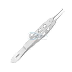 Pinzas de Cornea 1x2 con Dientes de 0.12mm y Plataforma de Atadura, Instrumento Quirúrgico Manual de Acero Inoxidable para Uso Hospitalario Oftalmológico - Product Image 2