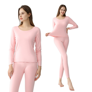 Conjuntos de Ropa Interior Térmica de Poliéster Tejido para Mujer, 2 Piezas, Invierno, Sin Costuras, Elástica, Cálida y Transpirable - Product Image 1