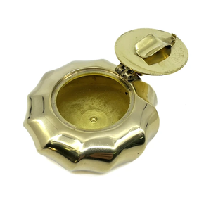 <b>Vintage</b> Brass Round <b>Ashtray</b> with Anchor Design Desktop Decor Ash Tray Table Decor Smoking Accessory Gift - Product Image 3