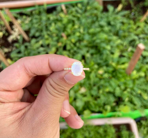 Natural Rainbow Moonstone Oval Cut <b>Ring</b> 925 Sterling Silver Handmade Gemstone Jewelry Wholesale Supplier - Product Image 4