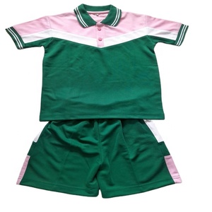 Ropa deportiva personalizada para niños de alta calidad, conjunto de 2 piezas, Camiseta de cuello Polo de manga corta y pantalones cortos, conjuntos de uniforme para unisex - Product Image 1