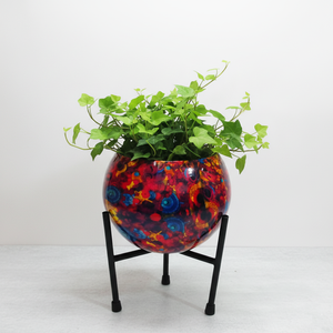 Modern Resin Flower Pot With Glazed Irregular Pattern For Indoor Green <b>Plant</b> Desktop Decor - Product Image 1